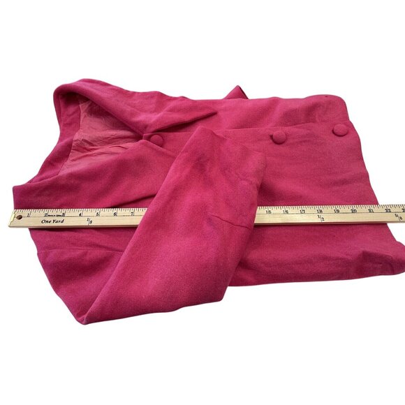 Vintage Hip Length Swing Coat Hot Pink Wool Women’s Size L 3/4 Sleeve - Picture 11 of 11
